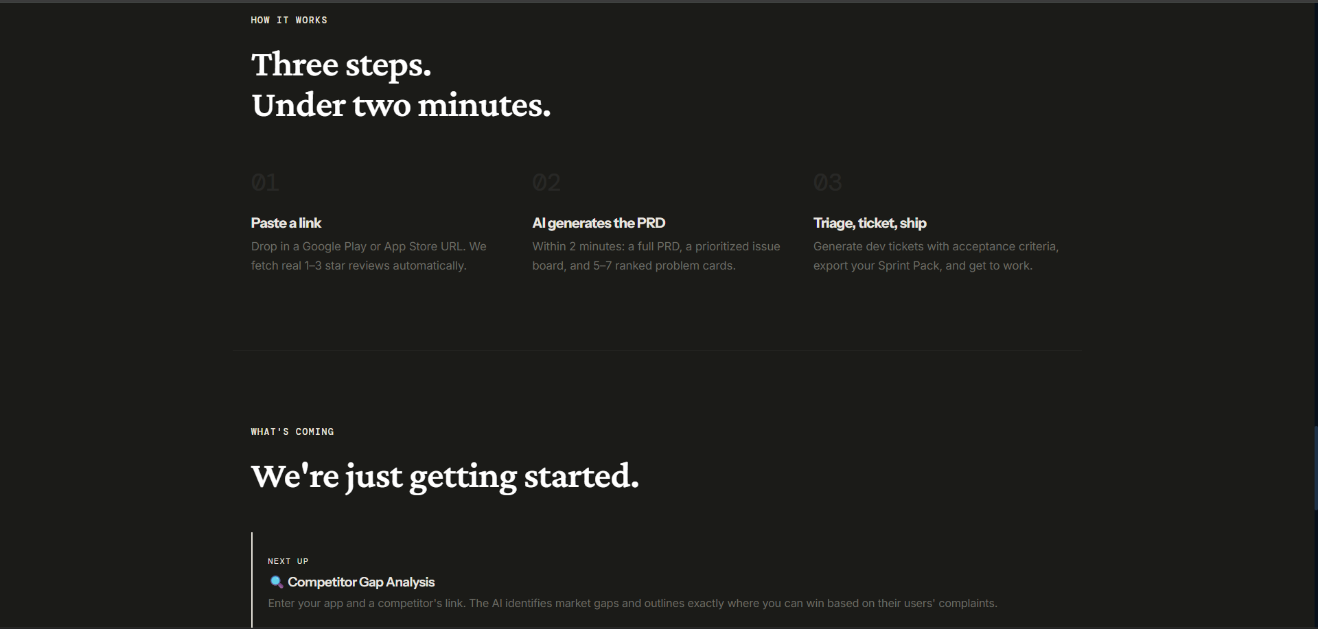 Review2PRD: From 1-Star Reviews to PRDs gallery image