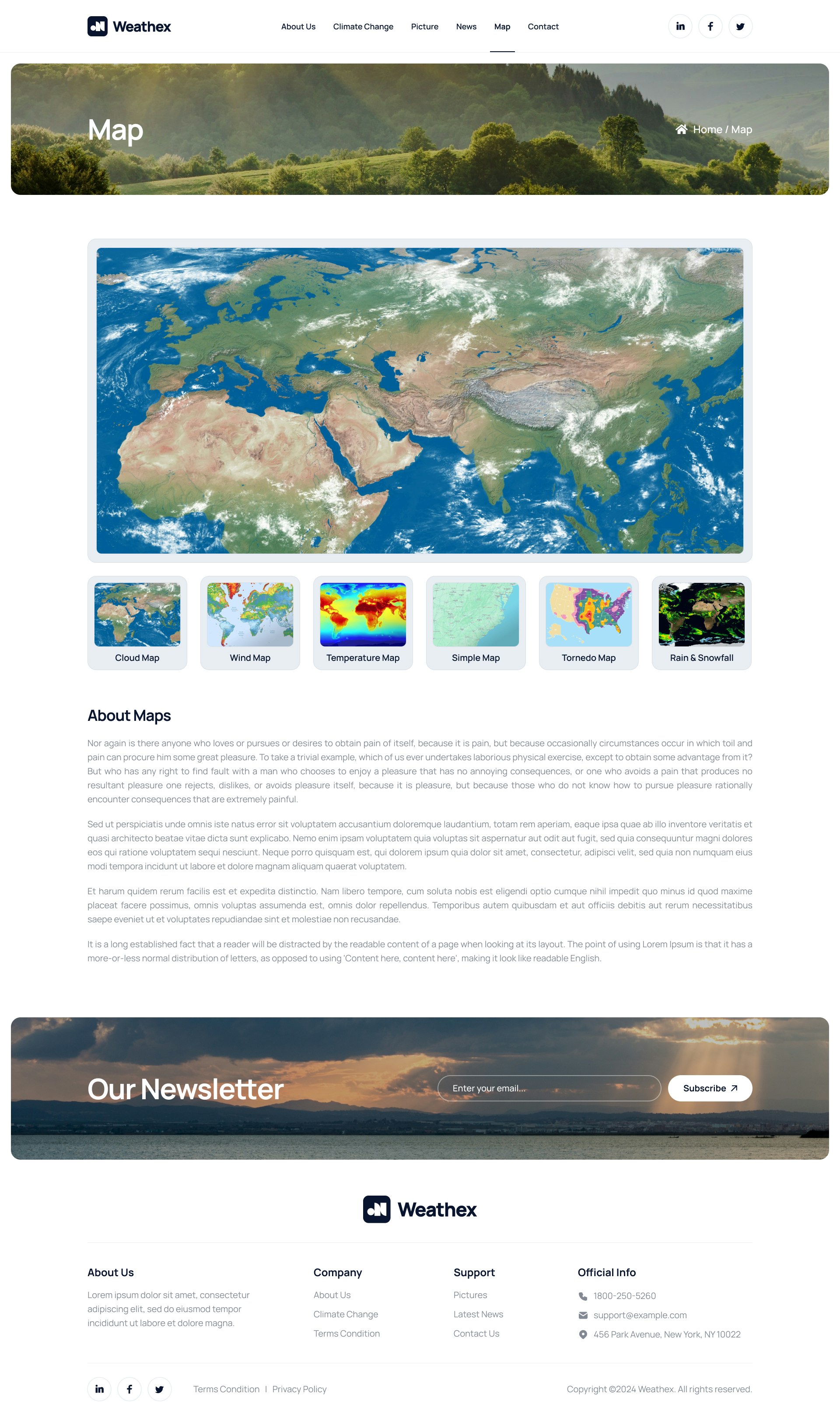 Mídia 5 de Modelo de site da previsão do tempo NextJs