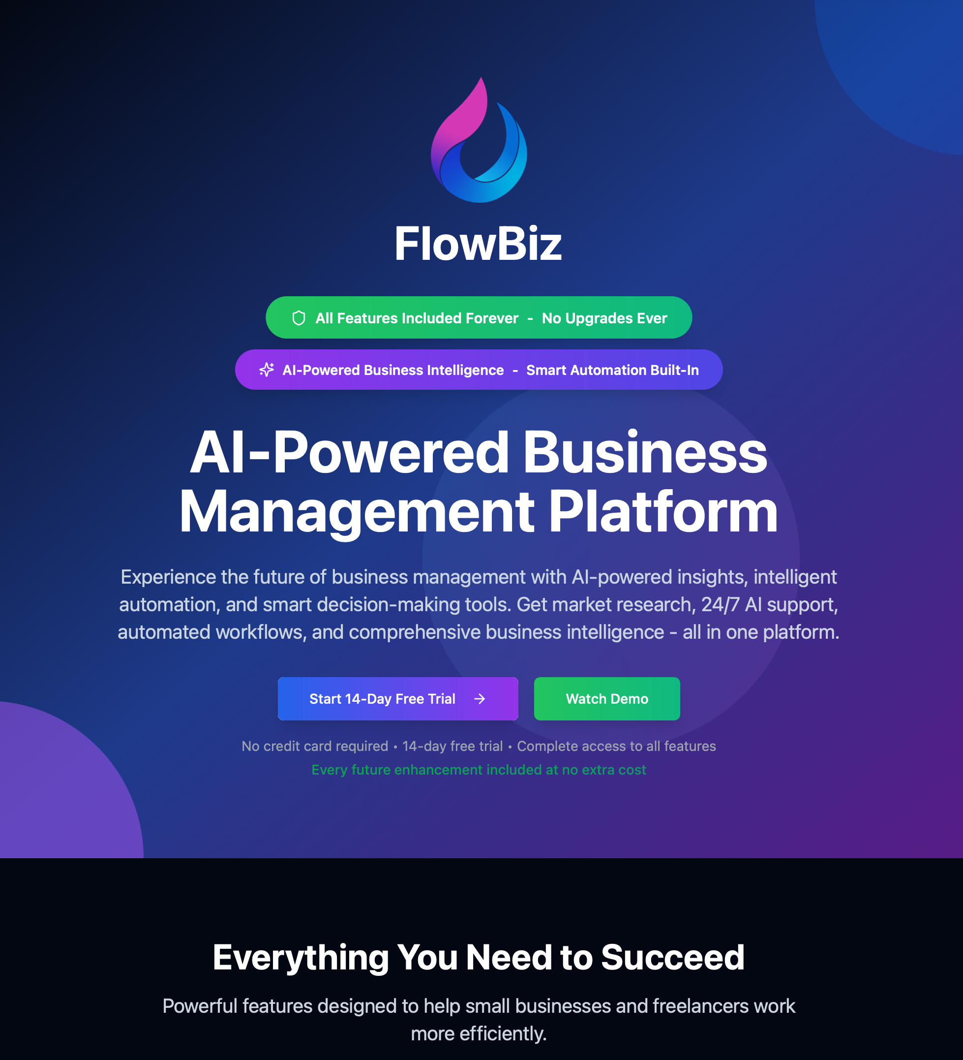 FlowBiz - Screenshot 2 showing product features and functionality