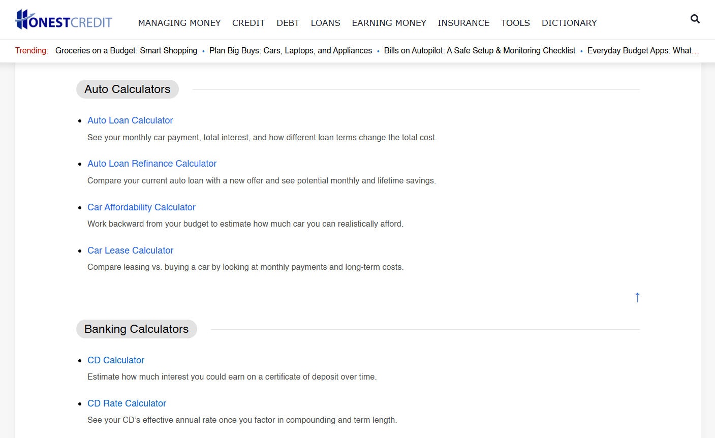 HonestCredit Financial Calculators gallery image