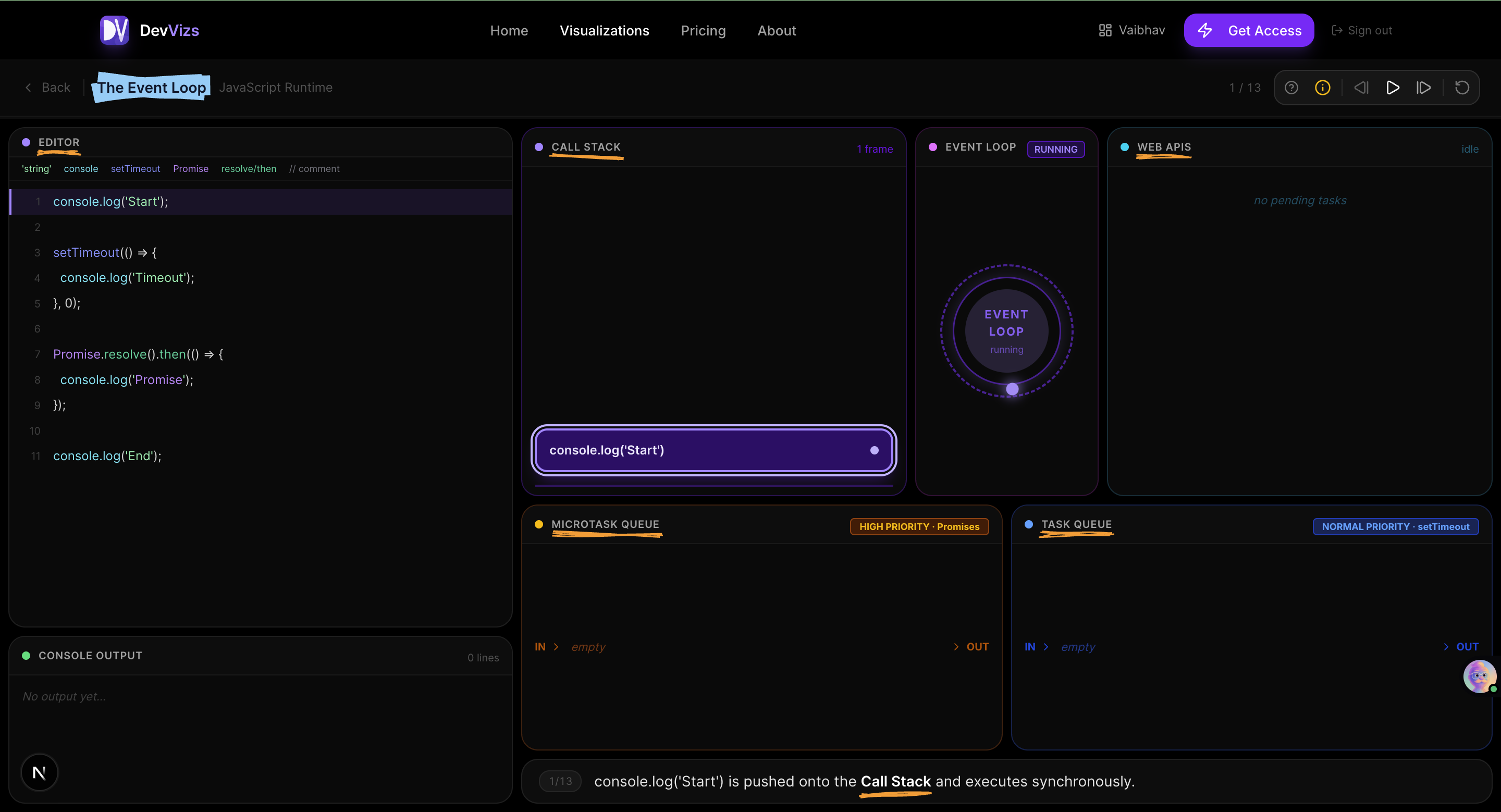 DevVizs - Screenshot 2 showing product features and functionality