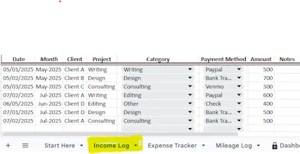 Freelancer Income Tracker Google Sheets gallery image