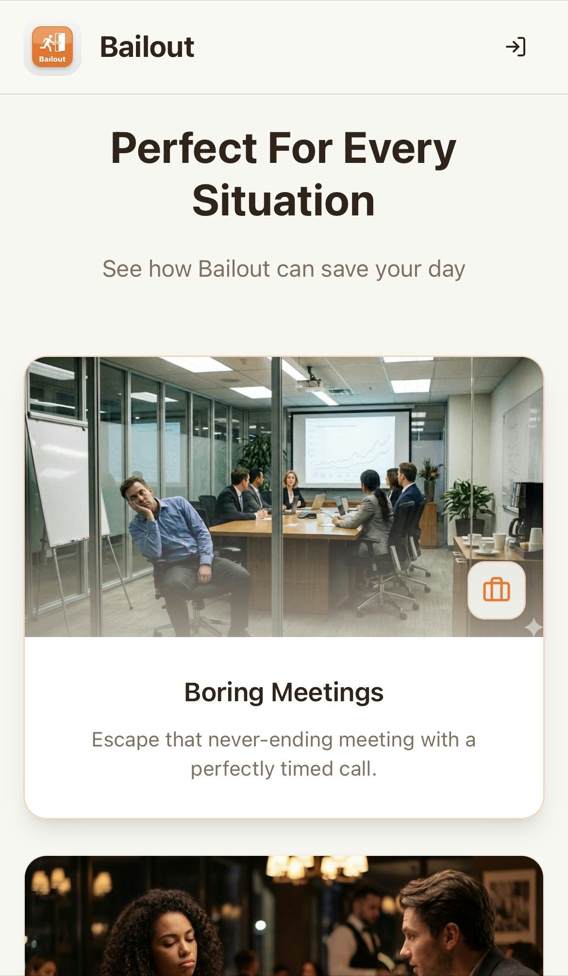 Bailout - Screenshot 4 showing product features and functionality