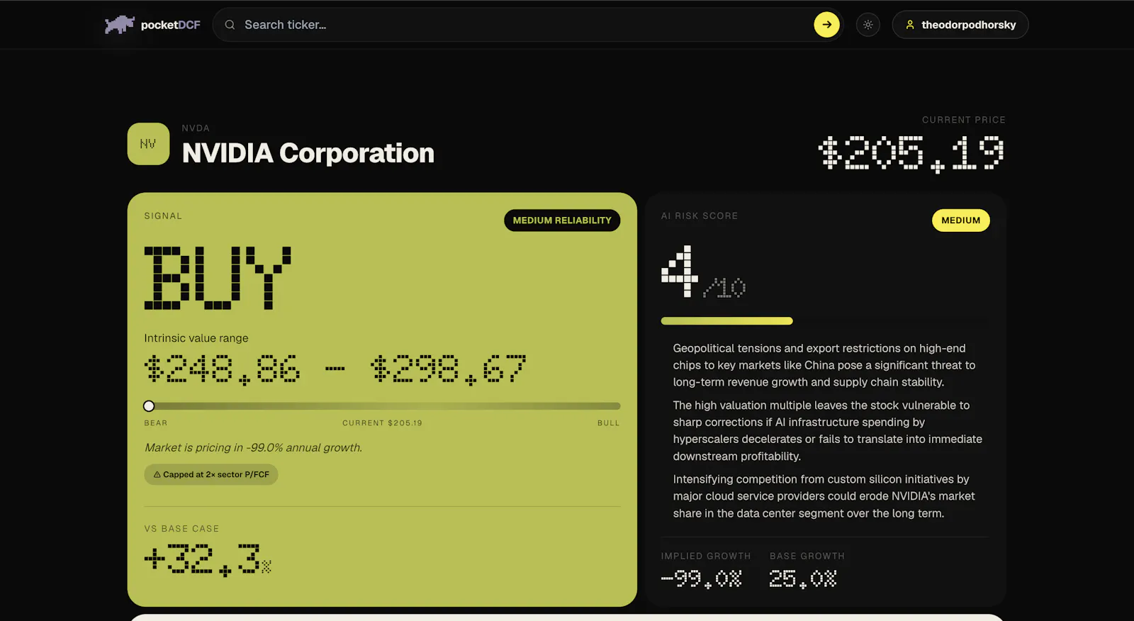 pocketDCF screenshot 6