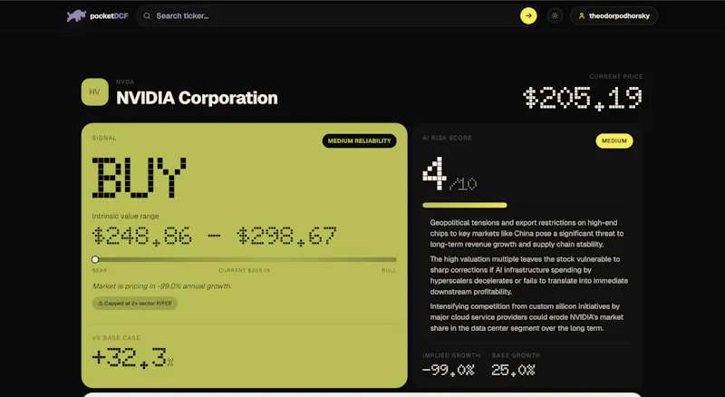 pocketDCF screenshot 6