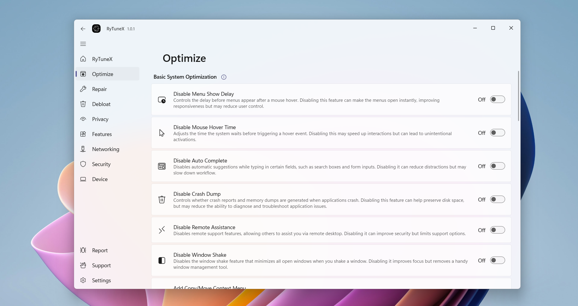 وسائط Rytunex - Windows 10 و 11 Optimizer |تعزيز الأداء والخصوصية 7