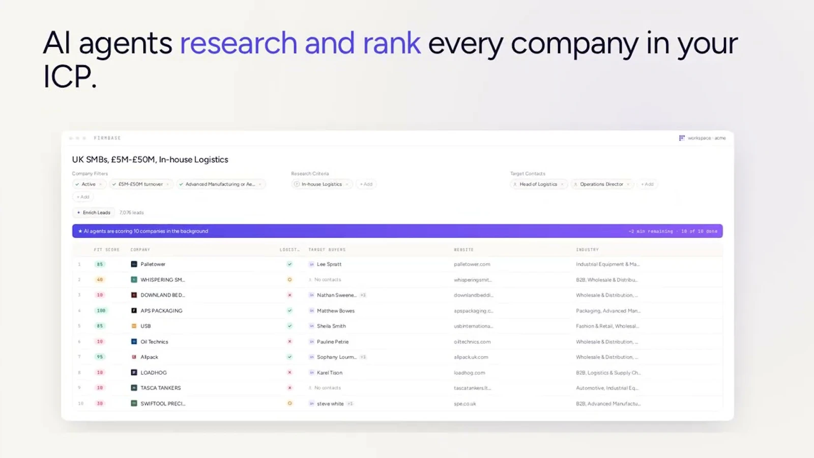 Firmbase: Claude for UK B2B prospecting screenshot 1 (video preview)