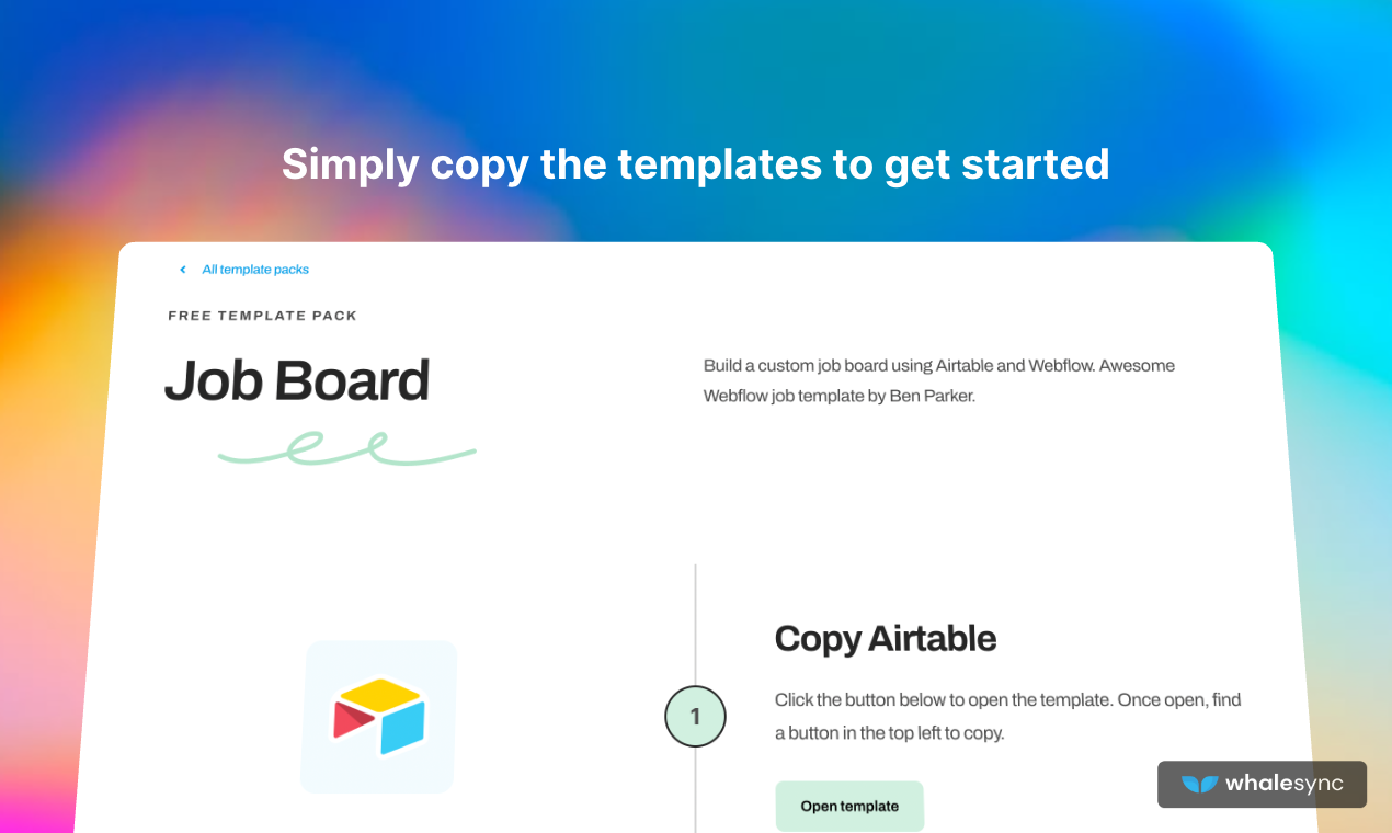 नो-कोड टेम्पलेट पैक - वेब ऐप बनाने के लिए मुफ्त AirTable, WebFlow, और धारणा टेम्प्लेट मीडिया 3