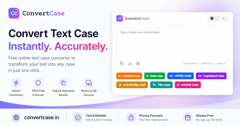 Instant case conversion for text screenshot 1