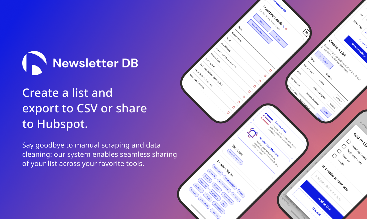 Média Newsletterdb - Plateforme de données tout-en-un pour les écrivains et sponsors de newsletter 3