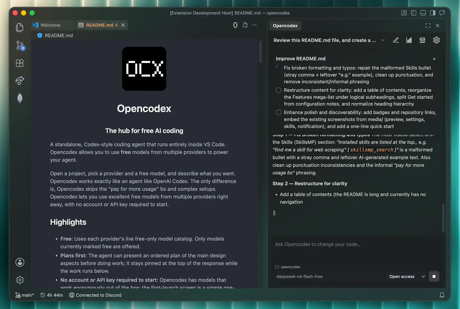 Opencodex screenshot 3