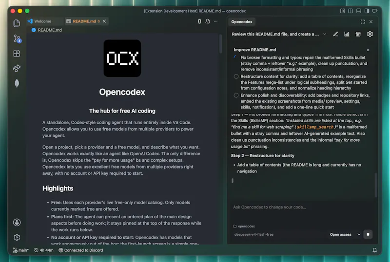 Opencodex screenshot 3