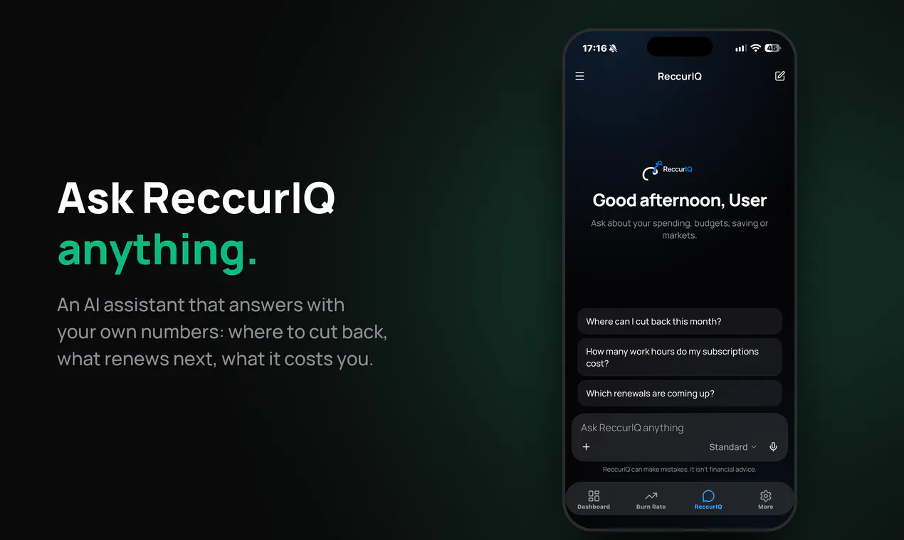 ReccurIQ: Subscription Tracker gallery image