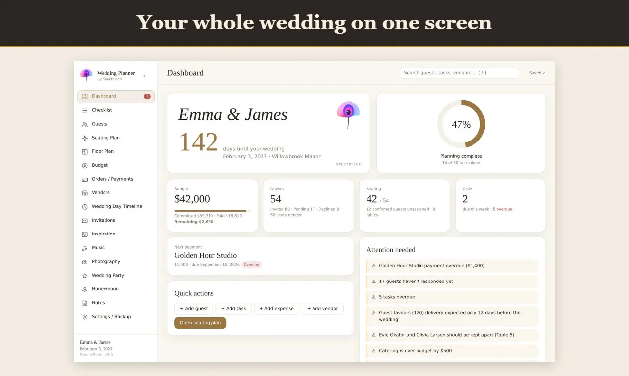 SpectrTech Wedding Planner gallery image