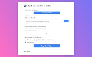 Batch Save ChatGPT to Notion gallery image