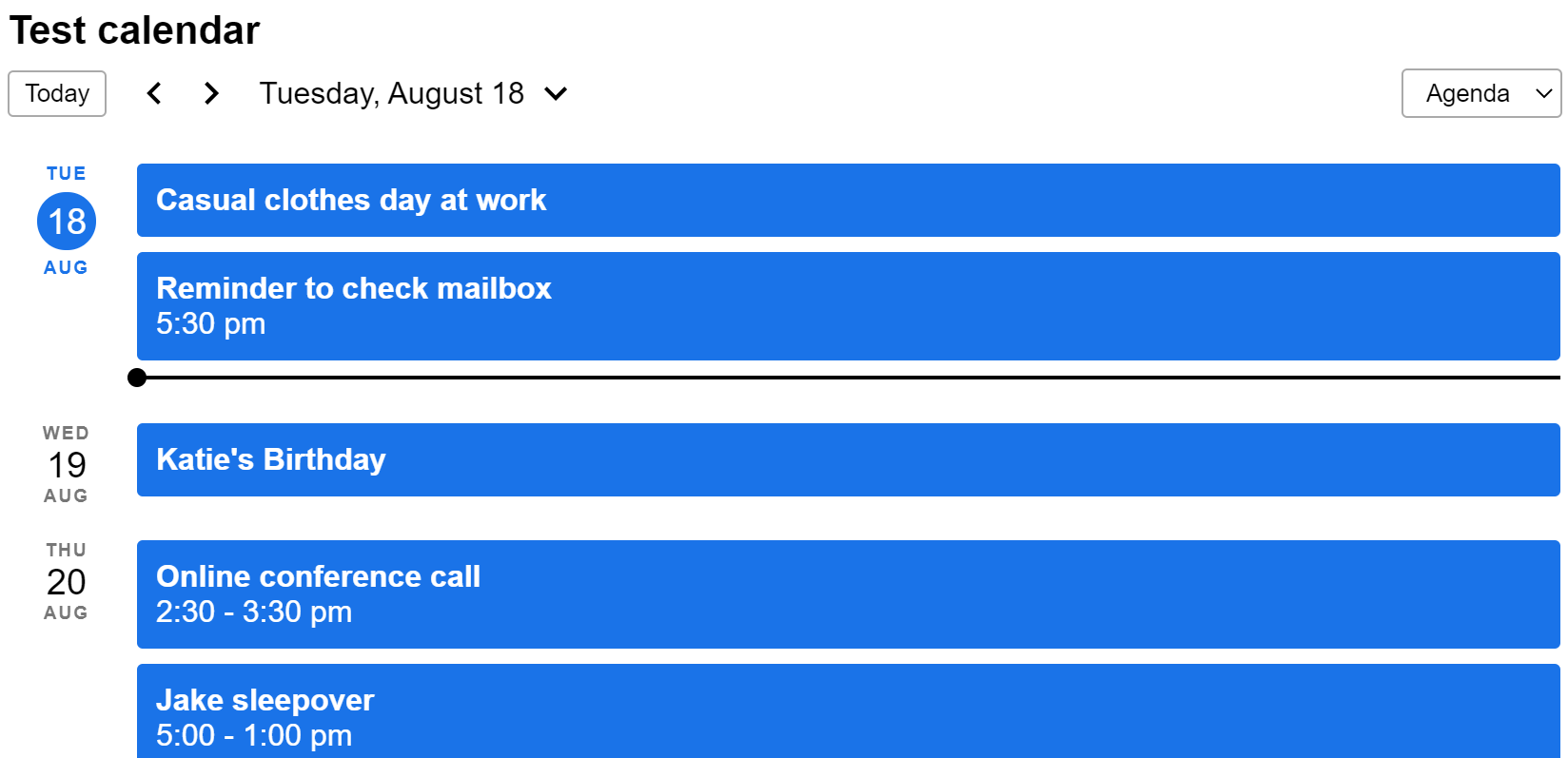 Modern Google Calendar Embed gallery image
