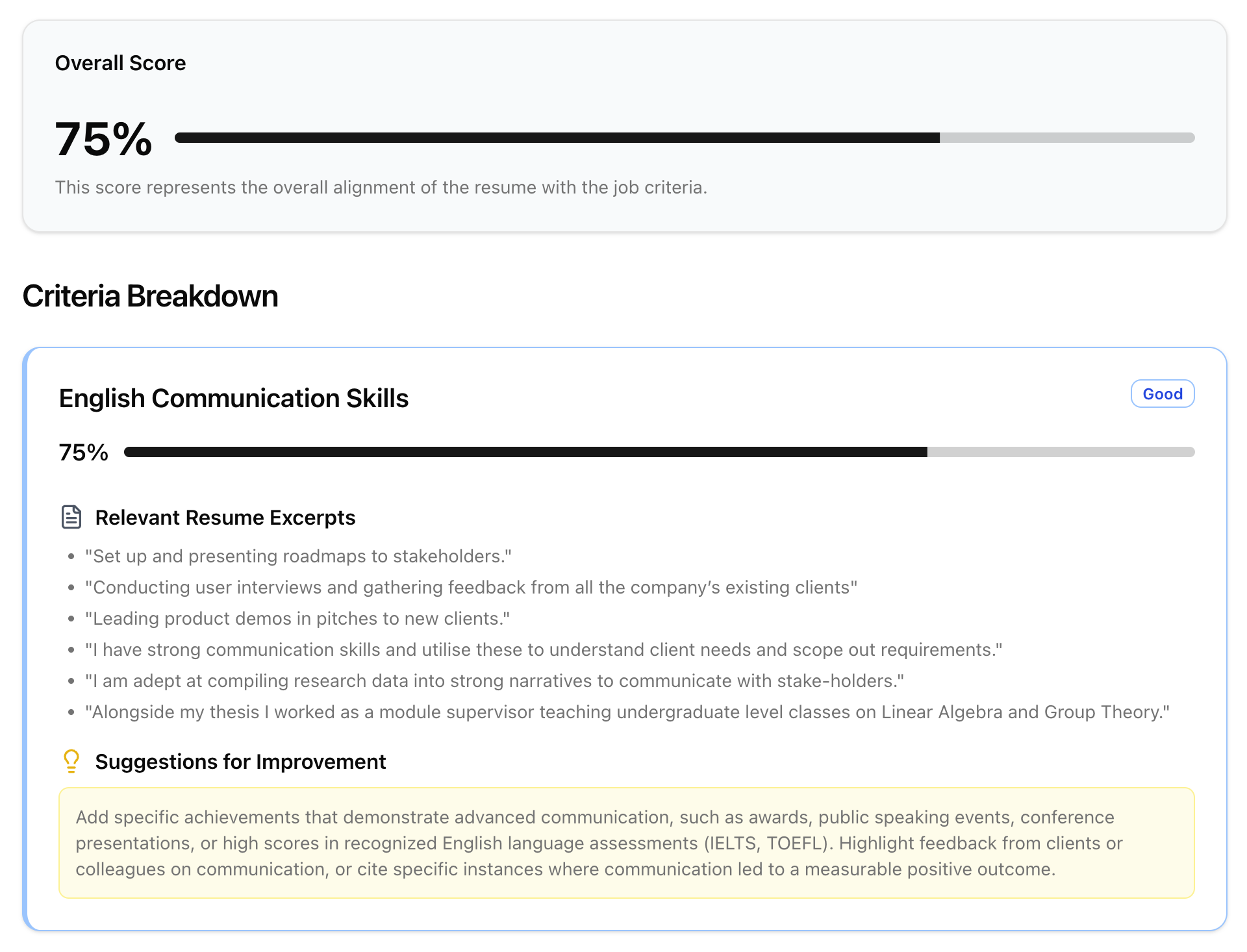 การตรวจสอบ CV - การวิเคราะห์ AI ของงานและการตัดเย็บกลับมาทำงาน media 2