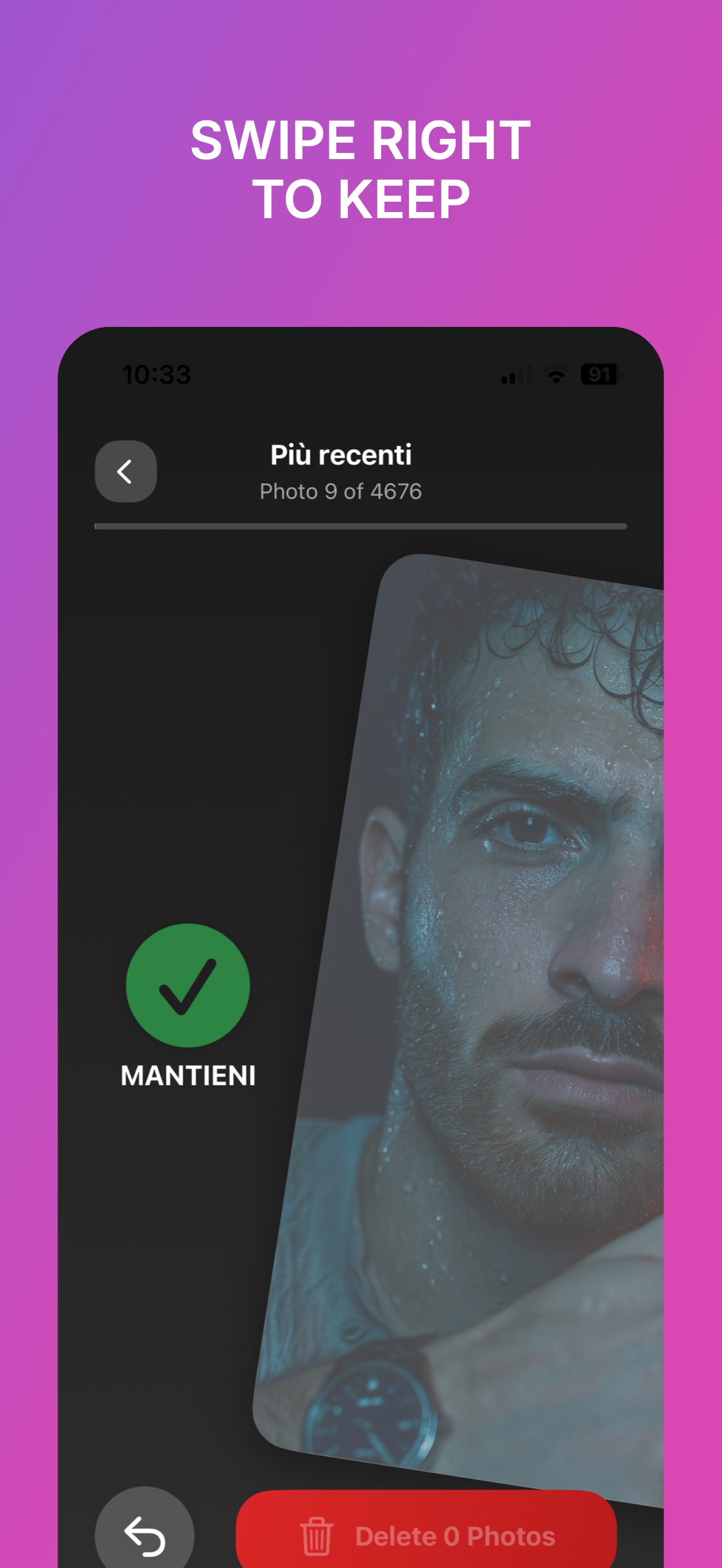 Via -Swipe om je galerij op te runnen - Ruim je camerarol op met slechts een veeg media 3