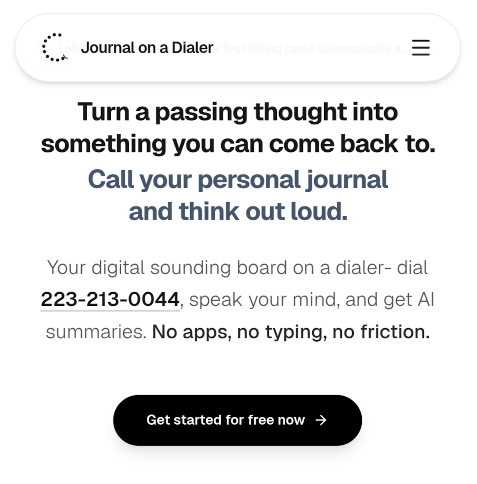 Journal on a Dialer screenshot 2