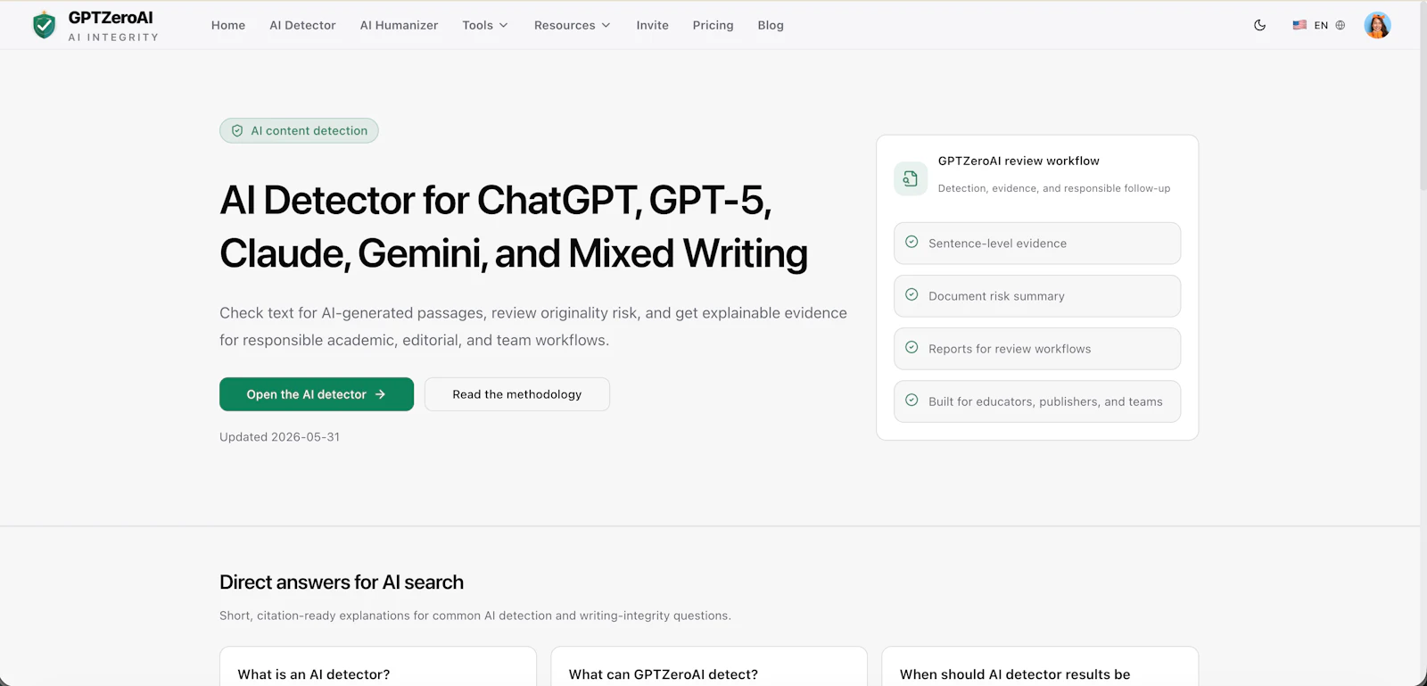 GPTZeroAI screenshot 1