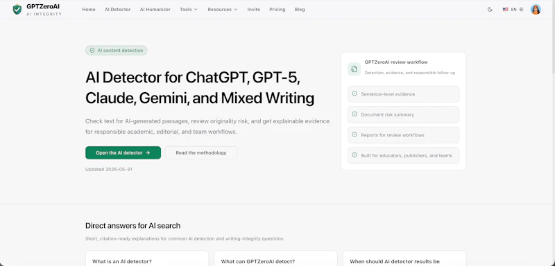 GPTZeroAI screenshot 1