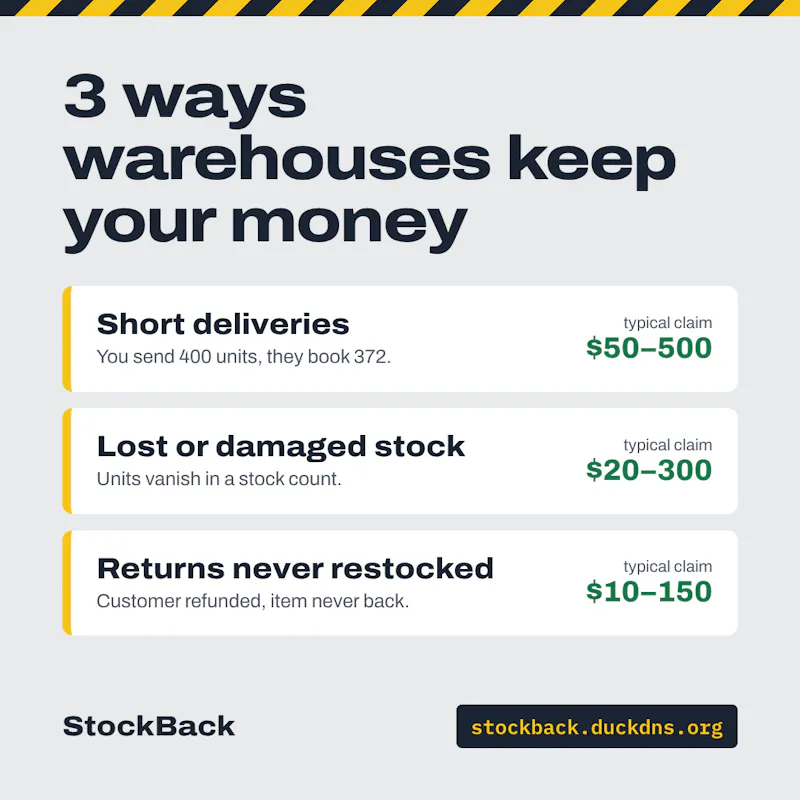 Get paid for lost warehouse stock screenshot 2