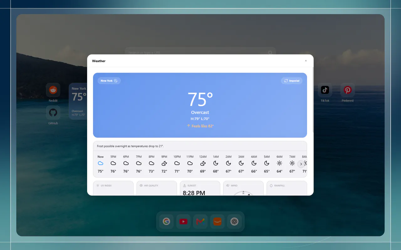 PrismTab — New Tab Dashboard gallery image