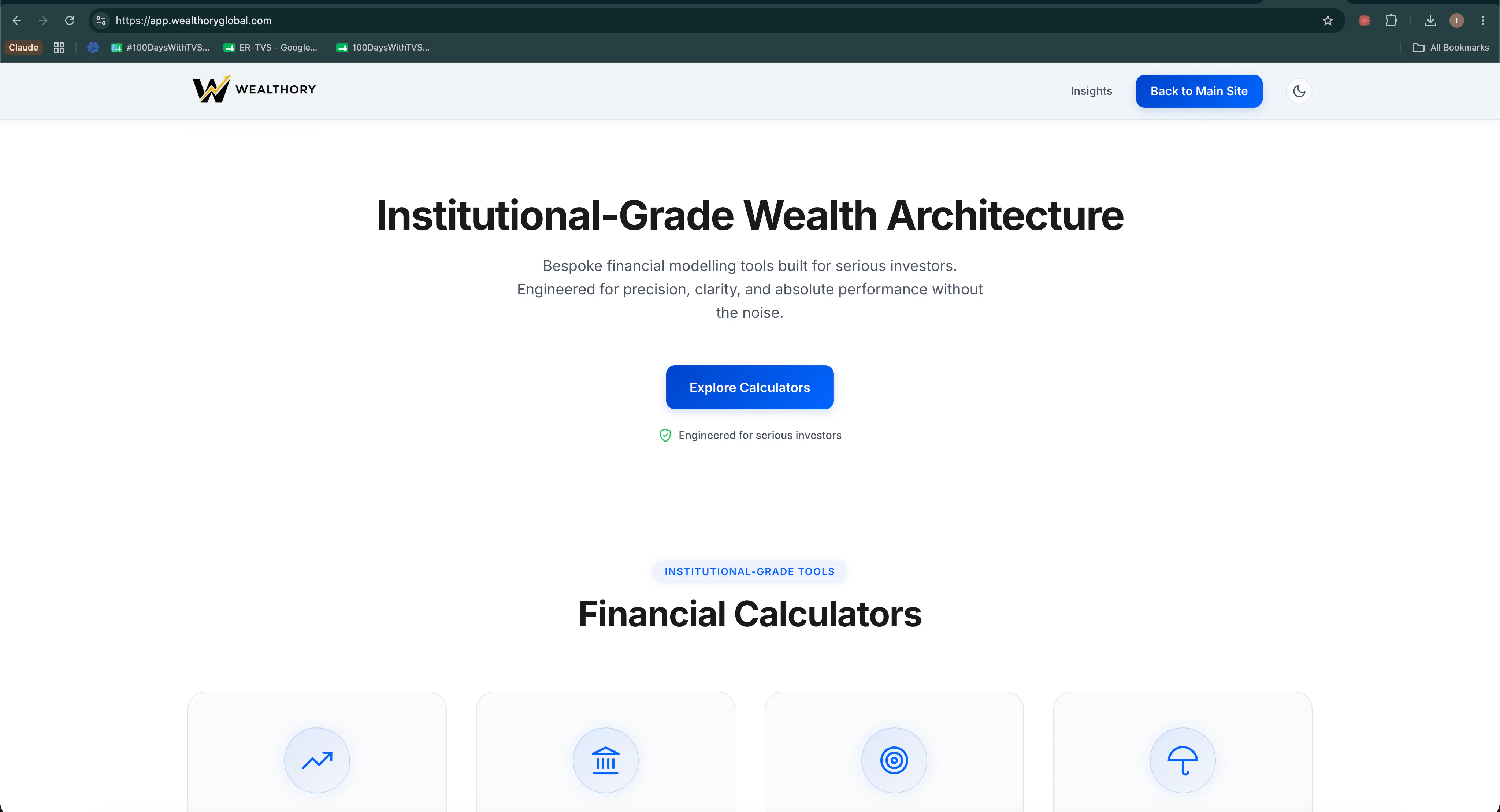 Wealthory calculator gallery image