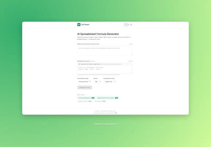 OH Sheet screenshot 1