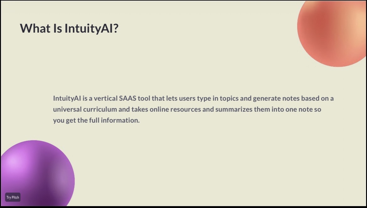 Intuity - Screenshot 2 showing product features and functionality