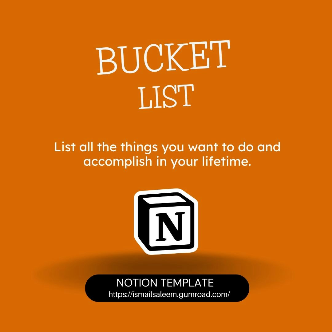 Notion Template Bucket List