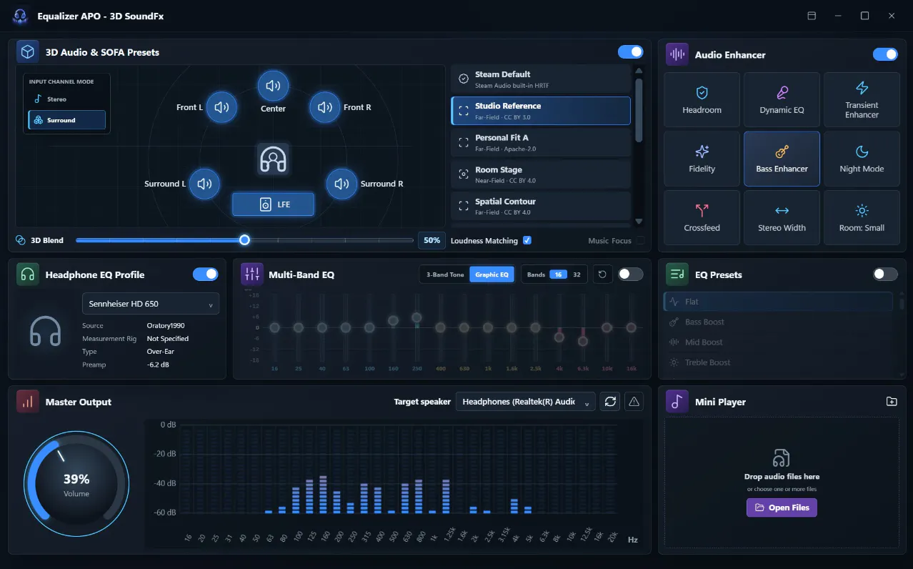 System-wide Equalizer and Surround Audio gallery image