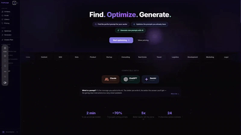 ProPrompt — Professional prompts. screenshot 1 (video preview)