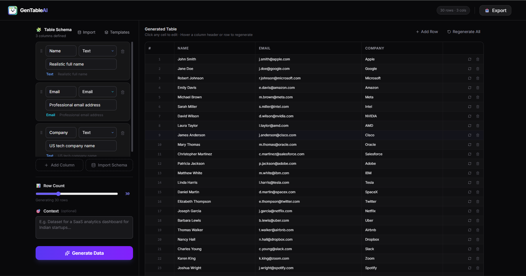GenTable AI gallery image