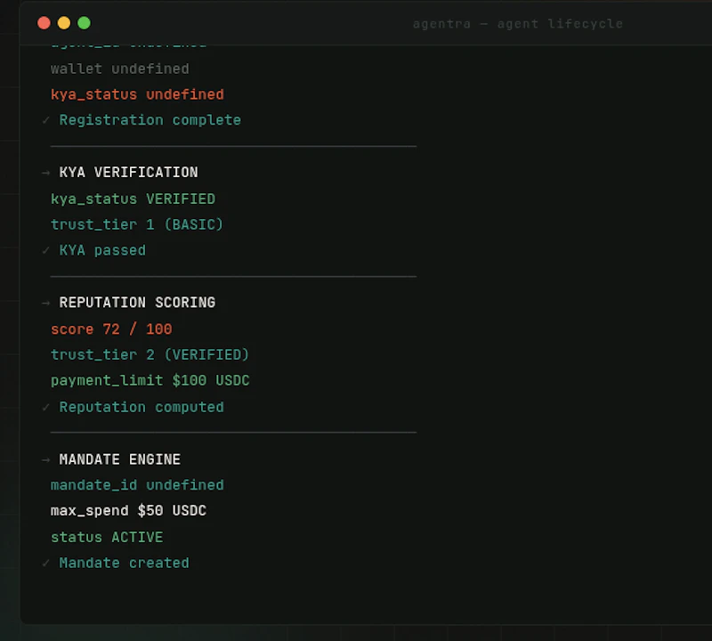 Agentra™ — Trust, Reputation for agents. screenshot 1