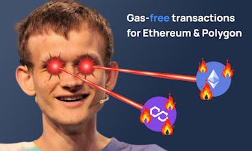 Ilustración de una cadena que se rompe, simbolizando el fin de las altas tarifas de gas en las redes de Ethereum y Polygon.