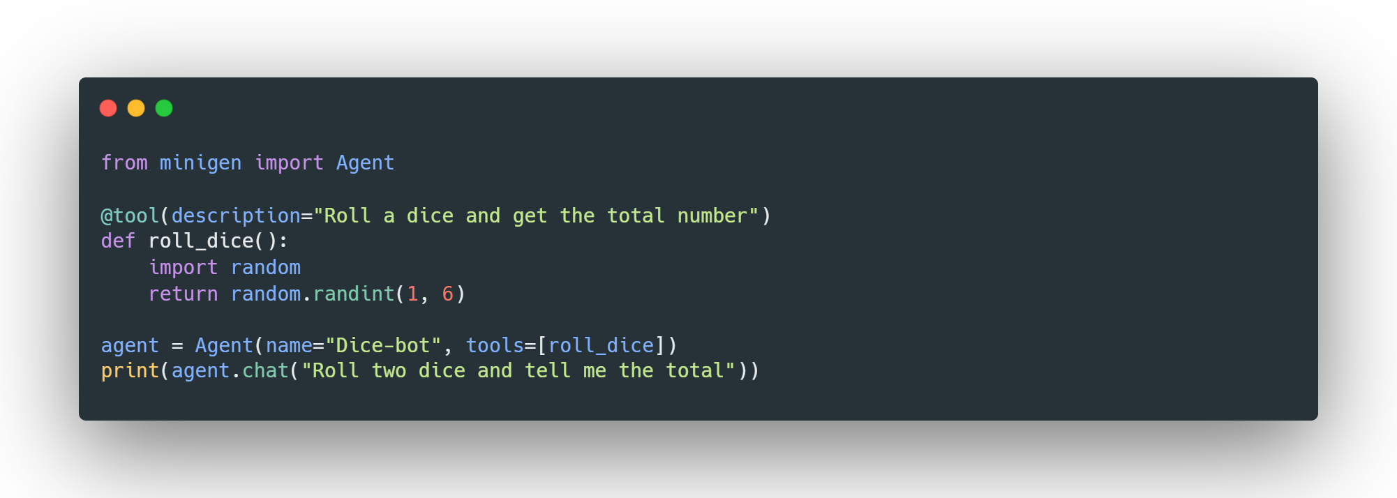 MiniGen (5-line AI Agent Framework) gallery image