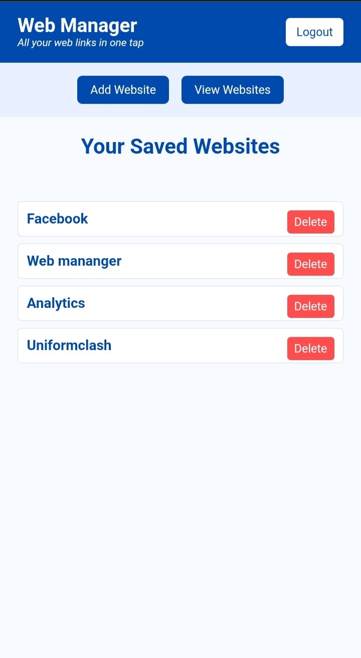 Web Manager  - Main screenshot showing features and interface