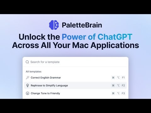 startuptile PaletteBrain-Use ChatGPT across all your applications using a shortcut