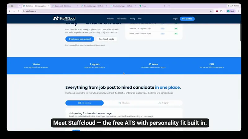 Staffcloud x myTrudy - Free ATS screenshot 1 (video preview)