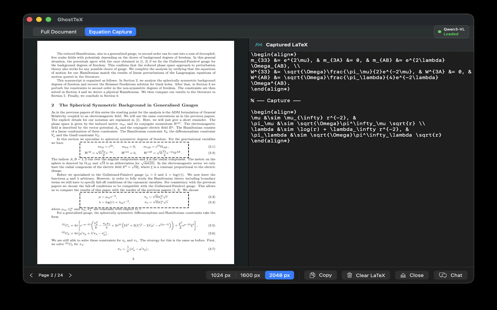 GhostTeX screenshot 1