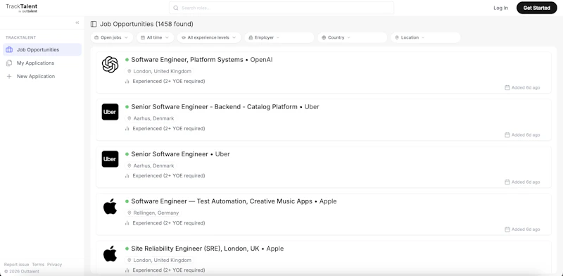 TrackTalent screenshot 2