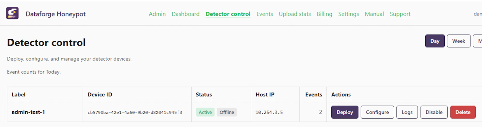 Dataforge Honeypot screenshot 2