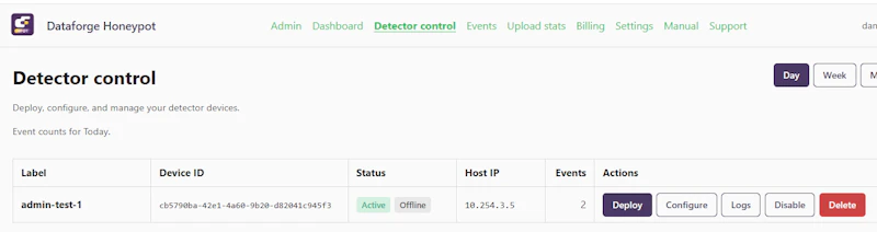 Dataforge Honeypot screenshot 2