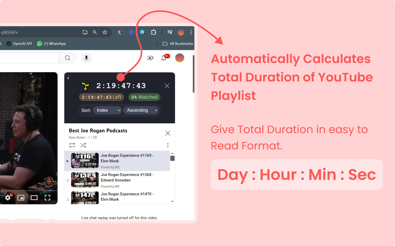 YouTube-PlayListpro - Calcola la durata della playlist di YT, ordina i video, traccia i progressi media 4