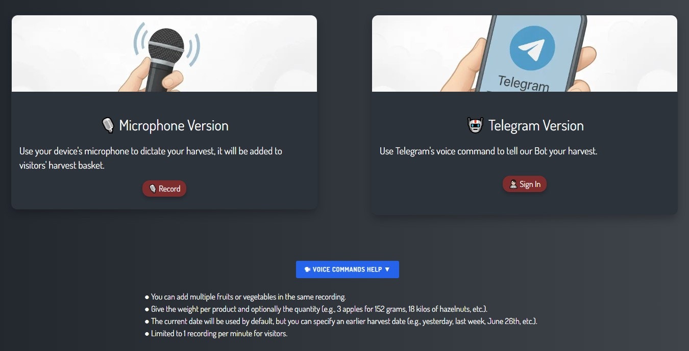 Média Harvestia, journal de bord de la récolte basée sur la voix - Lancement de la version gratuite 1