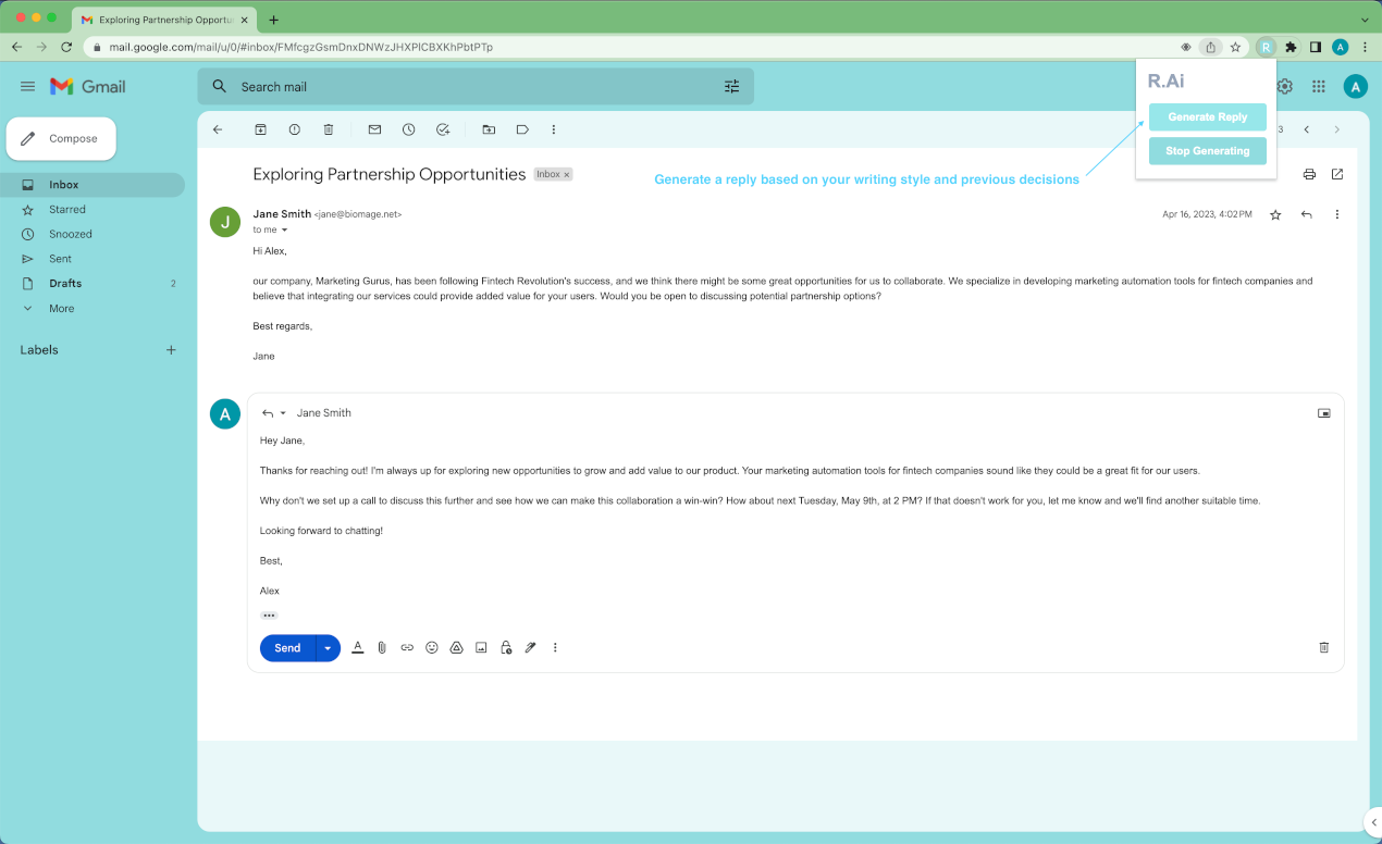 startuptile R.Ai-Personalized ChatGPT email plugin