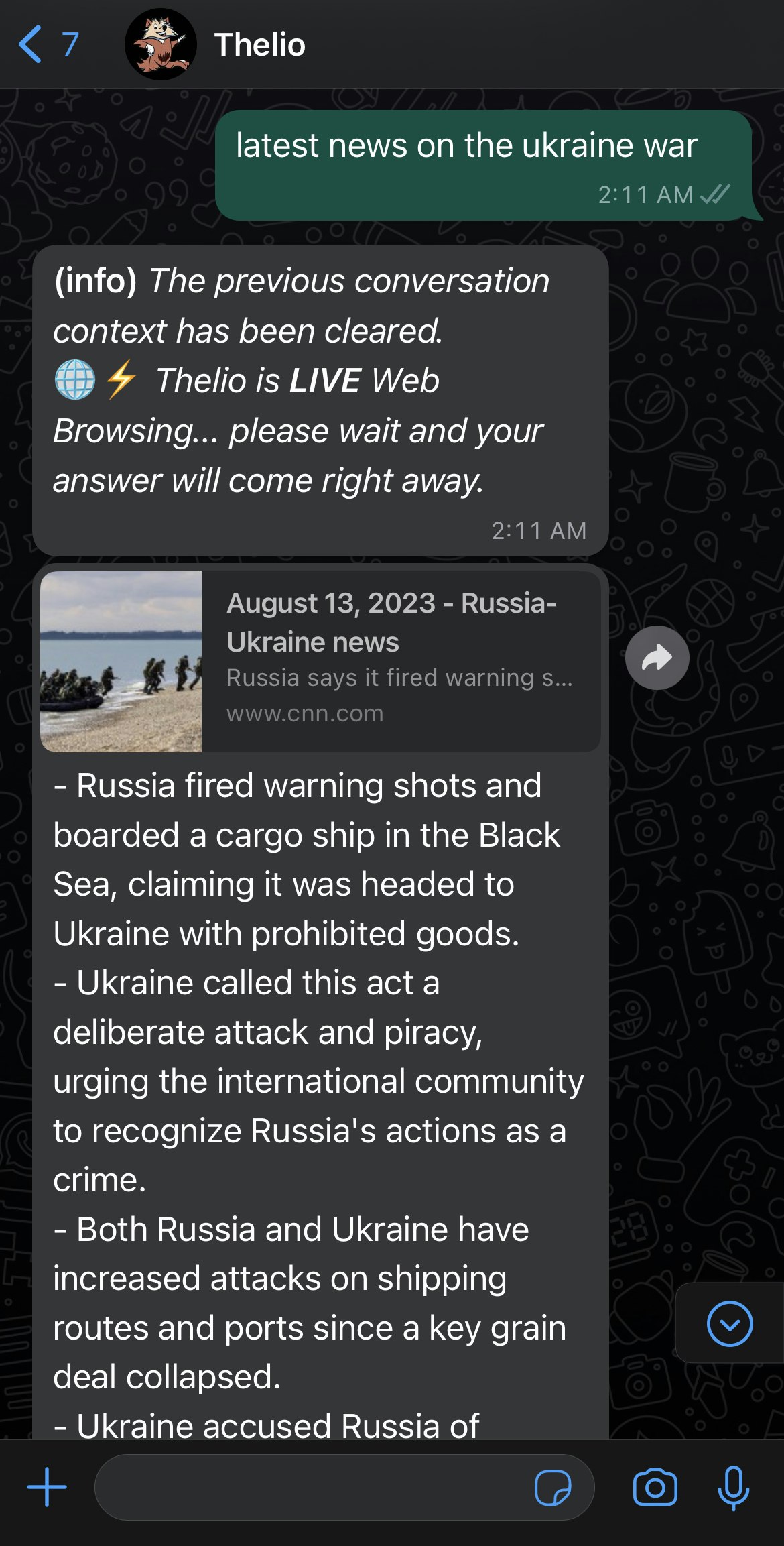 Media Thelio - Chatgpt dengan pelayaran web masa nyata di WhatsApp 6