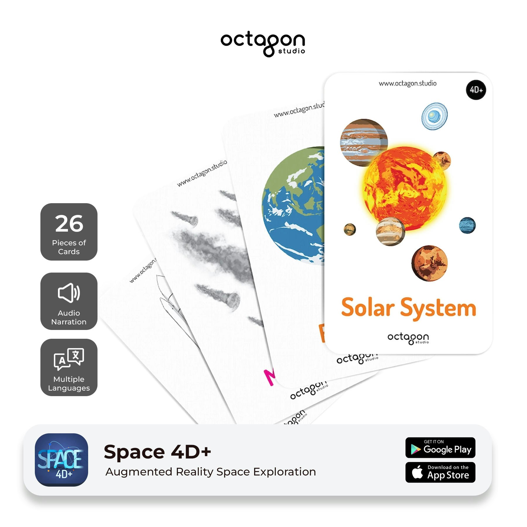 Mídia 5 de Cartões de realidade aumentada do espaço 4D - Explodir para o espaço sideral em realidade aumentada