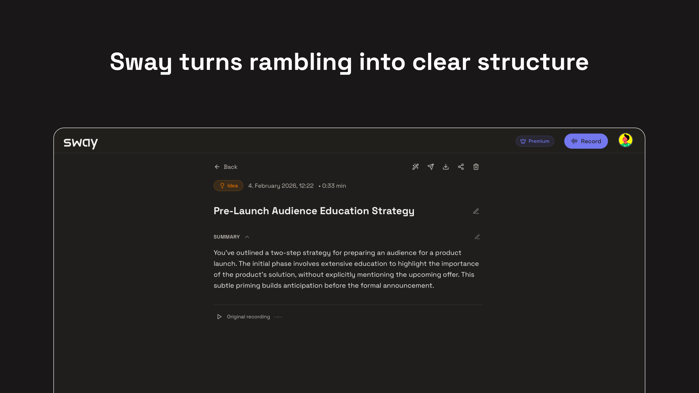 Sway - Screenshot 2 showing product features and functionality
